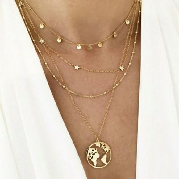 HP Trendy Map Necklace  - Picture 1 of 4